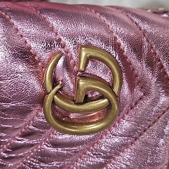 Gucci barbie pink metallic slides 10 41 - Picture 2 of 8